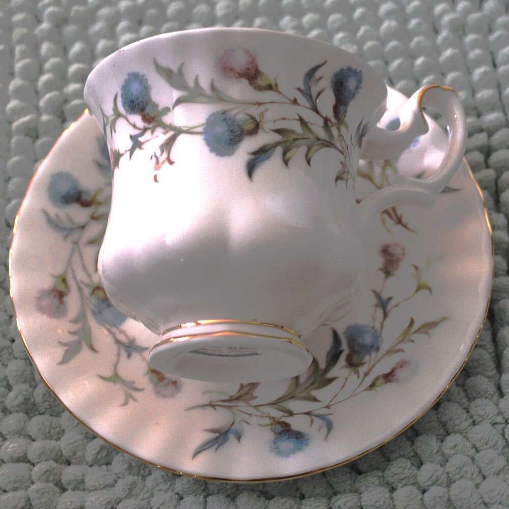 Royal Albert Brigadoon Fine Bone China Collectible Demi Tasse Tea Cup Thistle